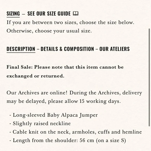 NWT Sezane Sweater Otis Jumper, Alpaca, XXXL - Picture 11 of 12